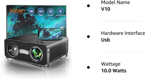 ویدیوپروژکتور بلوتوثی وای فای برند YABER V10 - Image 6