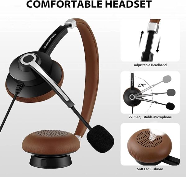 هدست مکالمه USB و جک 3.5m برند Conambo - Image 2