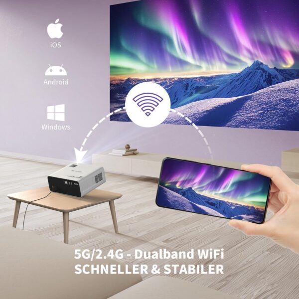 ویدیوپروژکتور هوشمند اندروید برند WEWATCH V51 PRO - Image 6