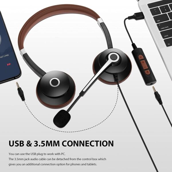 هدست مکالمه USB و جک 3.5m برند Conambo - Image 4