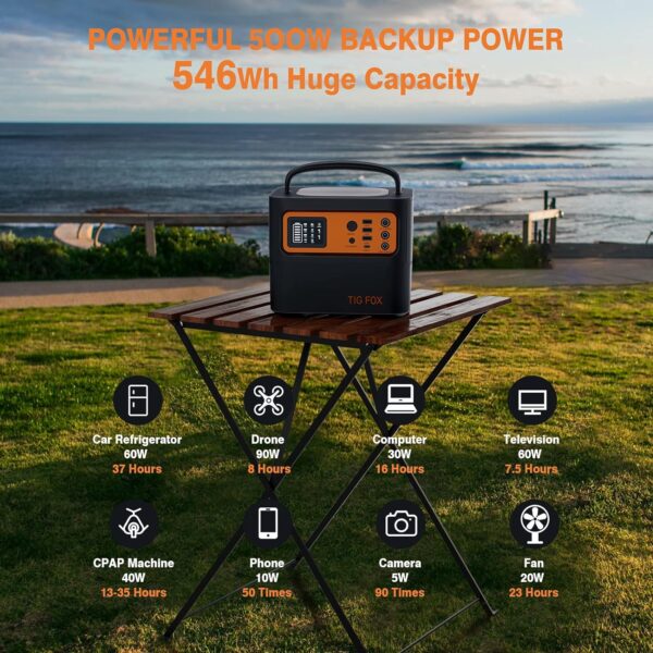 پاوربانک کمپینگ قابل حمل 500 واتی برند  TIG FOX T500 - Image 6