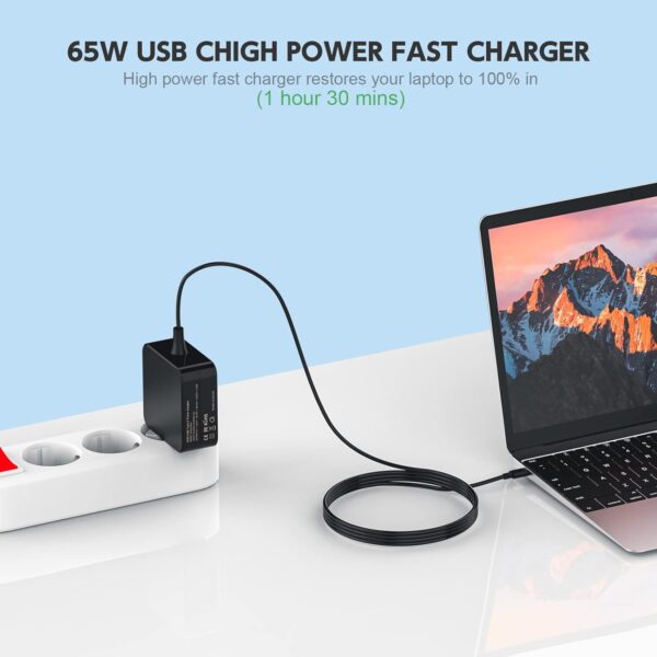 آداپتور  لپ تاپ 65 واتی USB C برند BIUBOTY - Image 5