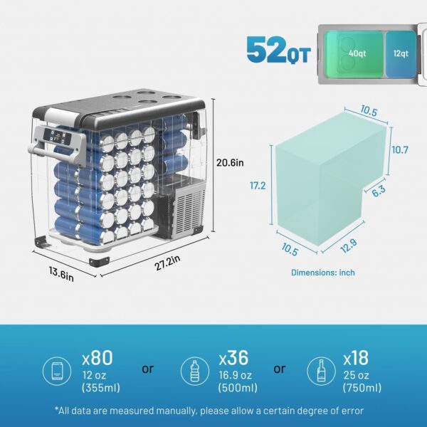 یخچال مسافرتی ماشین 55 لیتری 12/24ولت مدلCF55 برند Alpicool - Image 6