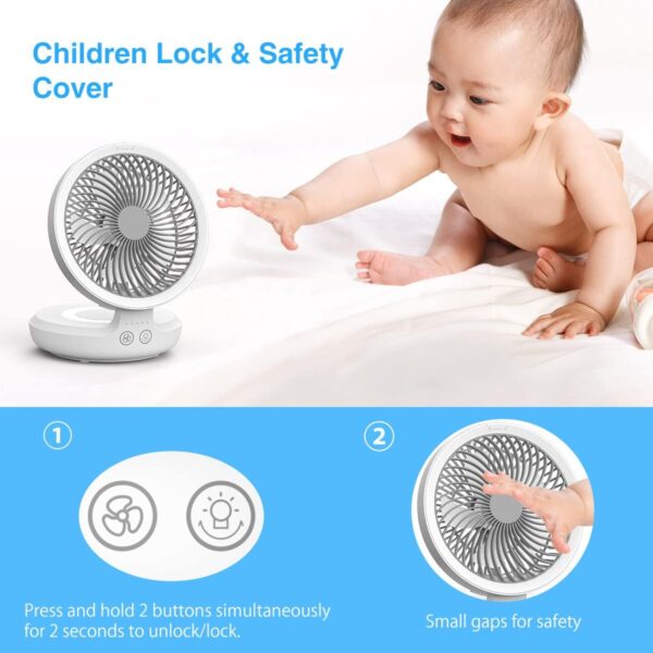 پنکه رومیزی چرخشی شارژی قابل حمل برند gabless مدل 1a - Image 4