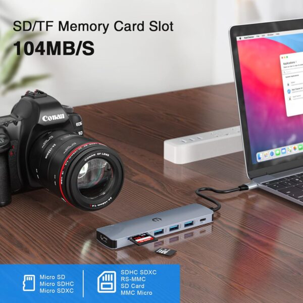 هاب 7 پورت با HDMI 4K برند TOTU مدل HB036 - Image 6