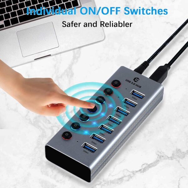 هاب 7 پورت USB 3.0 برند HOPDAY مدل HB052 - Image 7