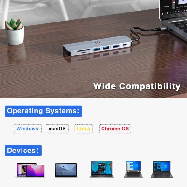 هاب 7 پورت با HDMI 4K برند TOTU مدل HB036 - Image 5