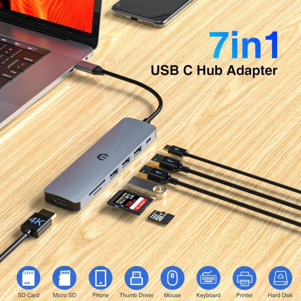 هاب 7 پورت با HDMI 4K برند TOTU مدل HB036 - Image 7