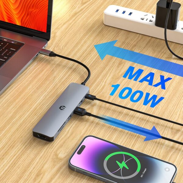 هاب 7 پورت با HDMI 4K برند TOTU مدل HB036 - Image 2