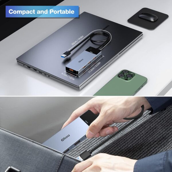 هاب 5 پورت USB-C برند Qhou مدل HB046 - Image 2