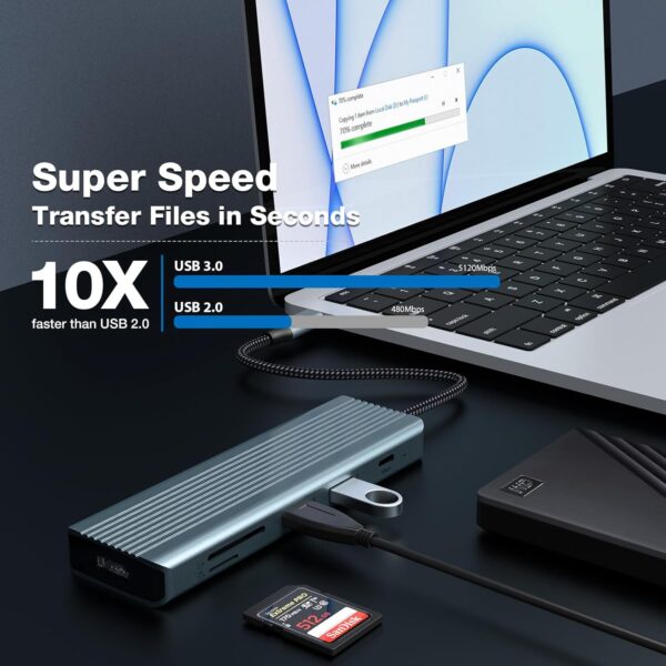 هاب 9 پورت USB-C مدل OB-HB038 برند OBERSTER - Image 6