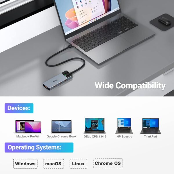 هاب 5 پورت USB-C برند Qhou مدل HB046 - Image 6