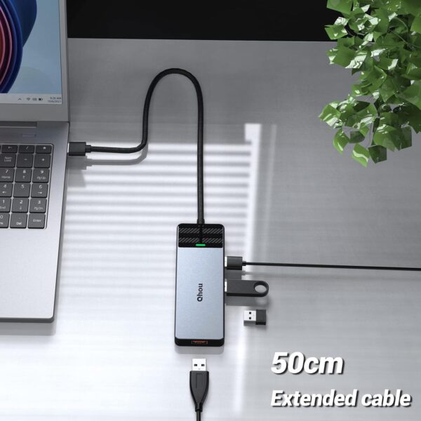 هاب 5 پورت USB-C برند Qhou مدل HB046 - Image 3