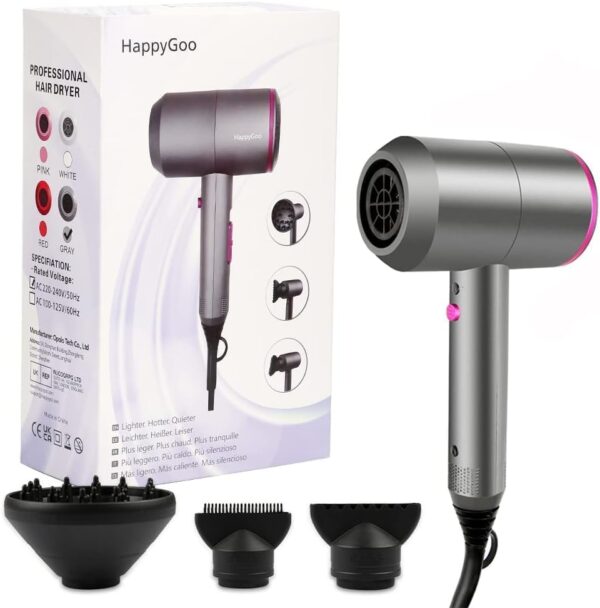 سشوار حرفه‌ای 2000 وات با فناوری یونی برند Happygoo - Image 6