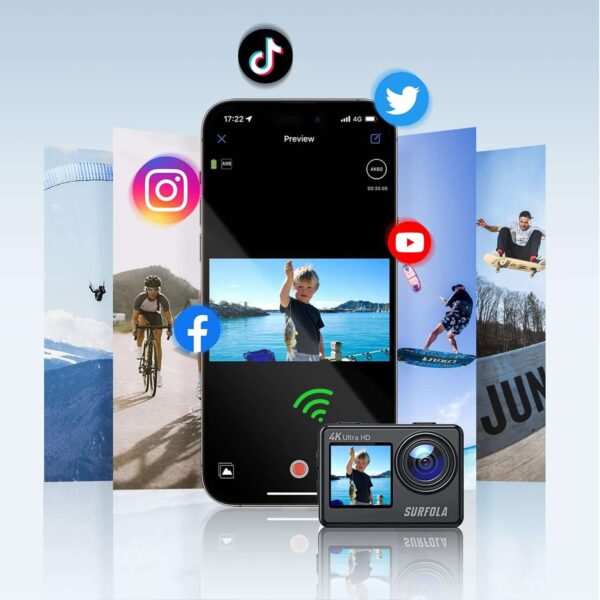 دوربین اکشن ورزشی،ضد آب،میکروفون دار برند Surfola مدل SF530 - Image 4
