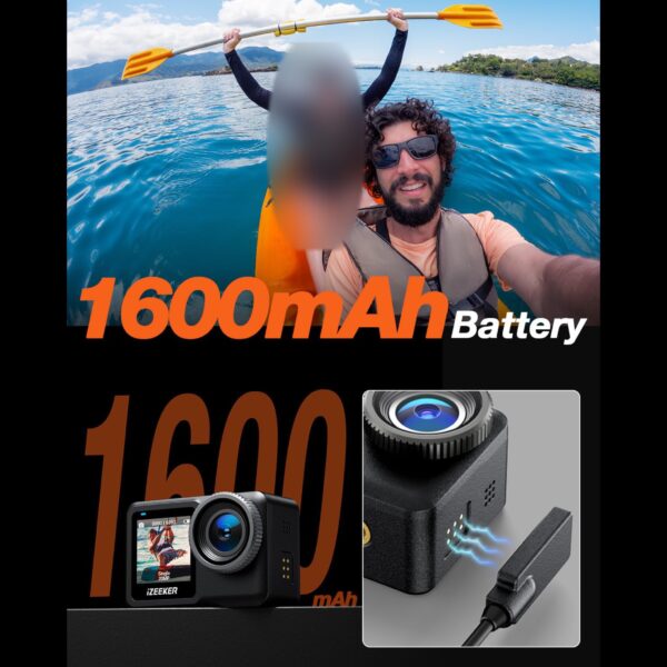 دوربین اکشن ورزشی 4K ضدآب وایفا دار برندiZEEKER مدل iA400 - Image 3