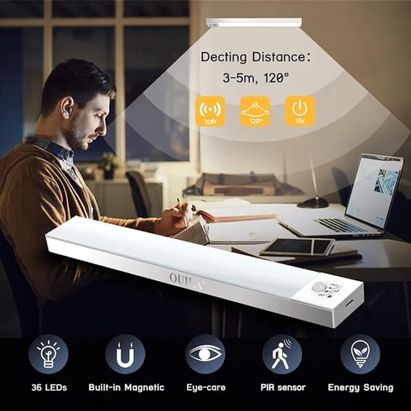 چراغ‌ زیر کابینتی با سنسور حرکت  برند OUILA پک 3 عددی - Image 4