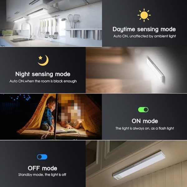 چراغ‌ زیر کابینتی با سنسور حرکت  برند OUILA پک 3 عددی - Image 11