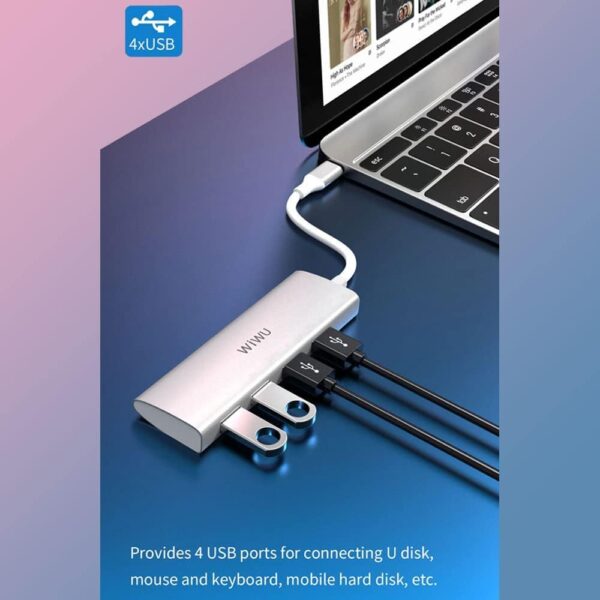 هاب 4 پورت USB-C برند WIWU مدل A440 - تصویر 7