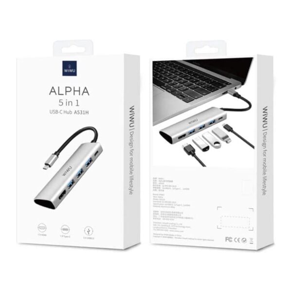هاب 5 پورت USB-C برند WIWU مدل A531H - تصویر 6