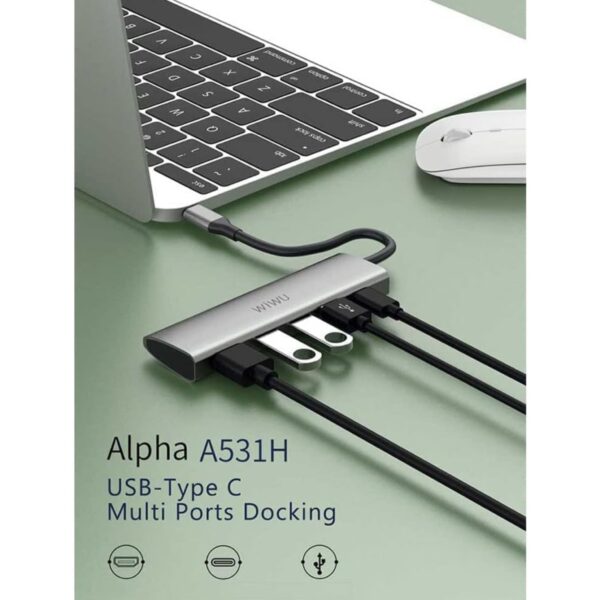 هاب 5 پورت USB-C برند WIWU مدل A531H - تصویر 4