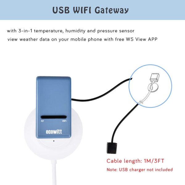 ایستگاه هواشناسی هوشمند برند ECOWITT مدل GW1101 - تصویر 4