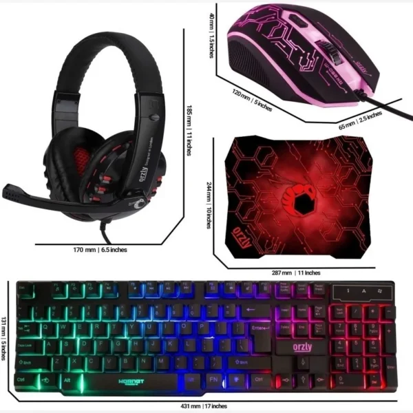 ست ماوس و کیبورد هدست RGB برند Orzly مدل RX250 - تصویر 9