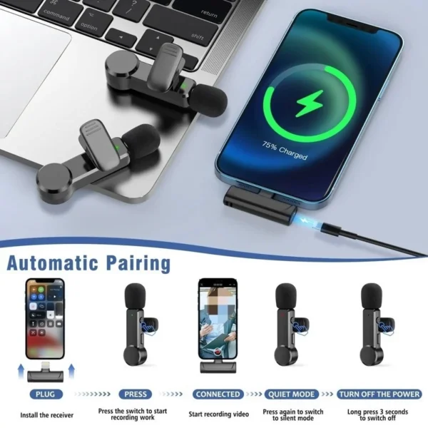 میکروفون یقه ای دو عددی بی سیم برند Newmine مدل MC88 - تصویر 8