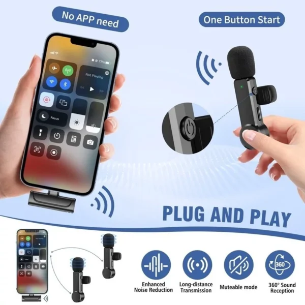 میکروفون یقه ای دو عددی بی سیم برند Newmine مدل MC88 - تصویر 9