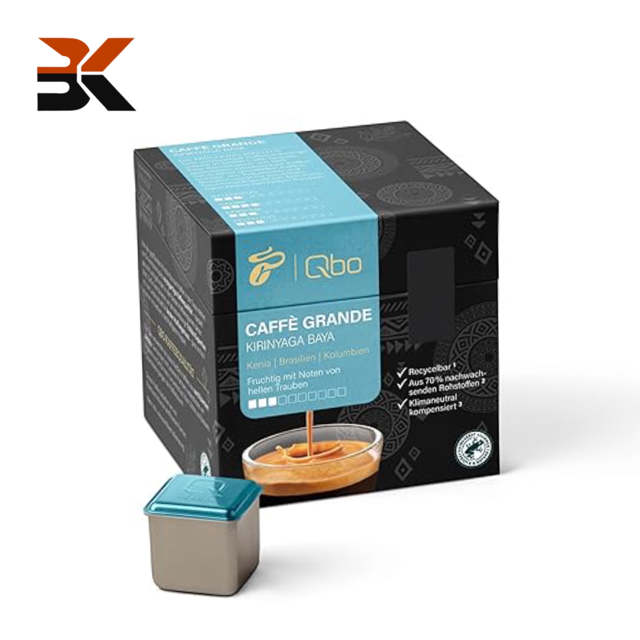 کپسول قهوه Qbo Tchibo | قهوه ۱۰۰٪ عربیکا پایدار با طعمی بی‌نظیر، بسته ۲۷ عددی (کافه گرانده، شدت ۳/۱۰، میوه‌ای)