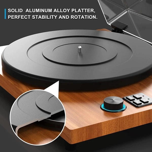 گرامافون چوبی رومیزی با سیستم HiFi و بلوتوث،دو اسپیکر جانبی مدل B10A - تصویر 3