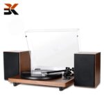 گرامافون چوبی رومیزی با سیستم HiFi و بلوتوث،دو اسپیکر جانبی مدل B10A