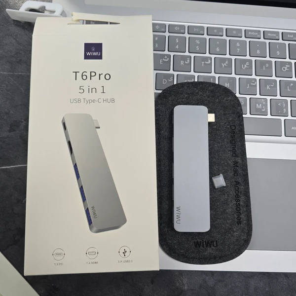 هاب 5 پورت تایپی سی برند Wiwu مدل T6 Pro انتقال سریع داده و شارژ همزمان - تصویر 10