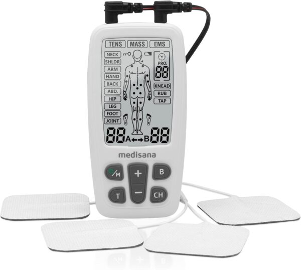 دستگاه الکتروتراپی مدیسانا مدل TT 200 ماساژور TENS EMS حرفهای برای تسکین درد و تقویت عضلات - تصویر 3