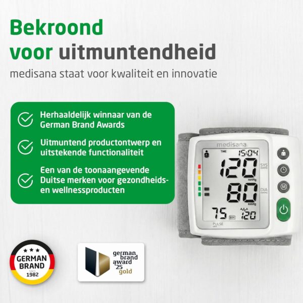 فشارسنج مچی دیجیتال مدیسانا مدل BW 315 اندازهگیری دقیق فشار خون و ضربان قلب با حافظه ذخیرهسازی - تصویر 5
