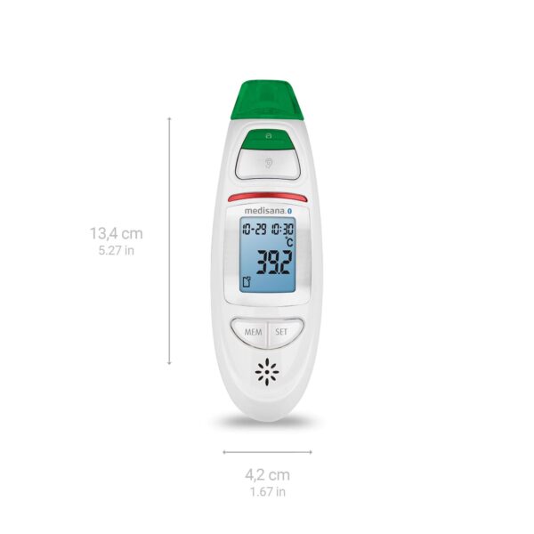 تبسنج دیجیتال 6 کاره مدیسانا مدل TM 750 Connect دماسنج گوش و پیشانی با بلوتوث - تصویر 3