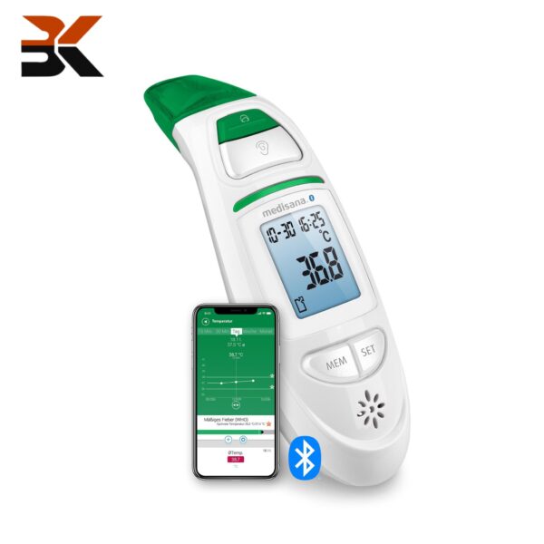 تبسنج دیجیتال 6 کاره مدیسانا مدل TM 750 Connect دماسنج گوش و پیشانی با بلوتوث